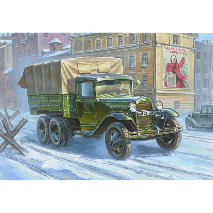 Plastikov model vozidla GAZ-AAA Soviet Truck (3-axle) (1:35) - Zvezda 3547