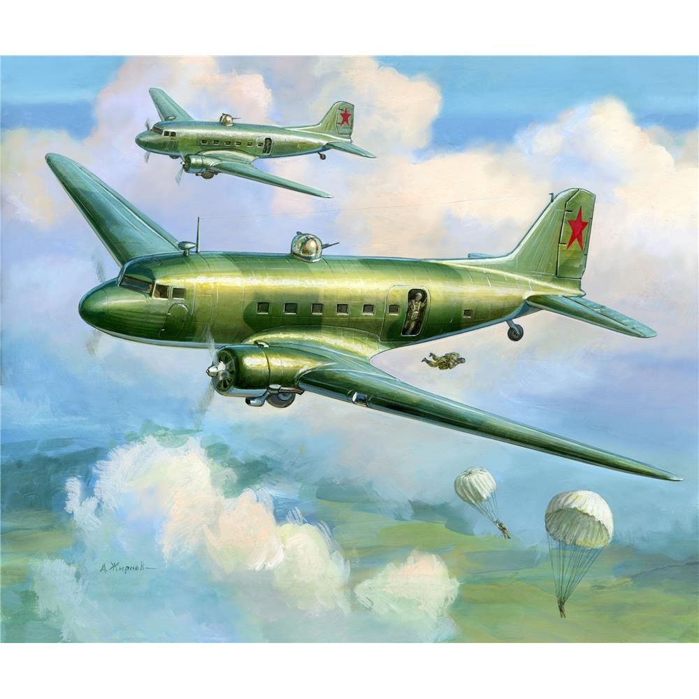 Plastikov model letadla LI-2 Soviet Transport Plane (1:200) - Zvezda Wargames (WWII) 6140