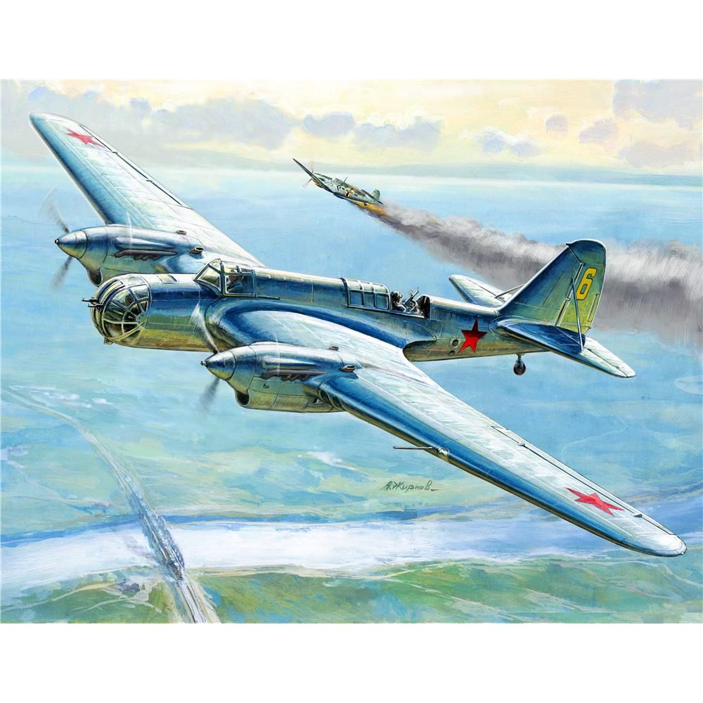 Plastikov model letadla Soviet Bomber SB-2 (1:200) - Zvezda Wargames (WWII) 6185